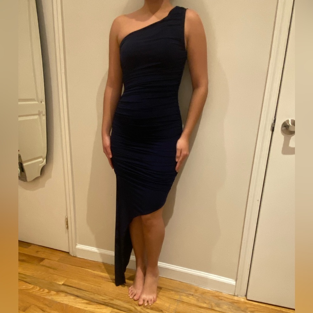 Nookie One-Shoulder, Blue Navy Gown - Picture 3 of 4